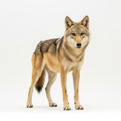 High quality, studio-style photograph of a Japanese Wolf