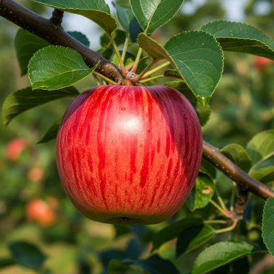 A naturalistic photograph of a Jazz, hanging on its tree branch with leaves visible