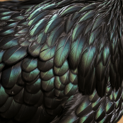 Close-up macro photograph highlighting the feather texture and coloration of a Jersey Giant from the chicken taxonomy