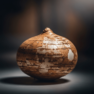 Editorial-style hero shot of a single Jicama from the taxonomy vegetables.