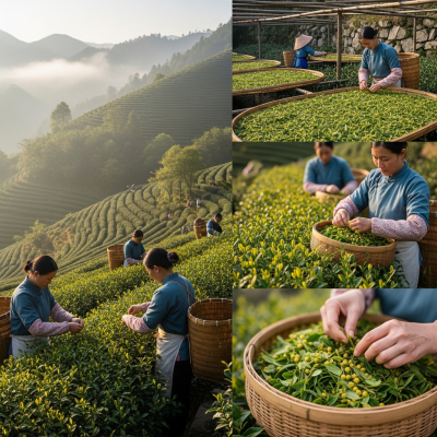 Environmental scene featuring Jin Jun Mei, part of the taxonomy teas