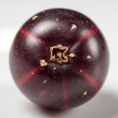 A detailed macro close-up of the surface texture of a fresh Jostaberry