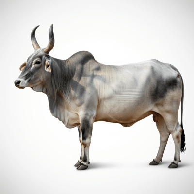 High quality studio photograph of a Kankrej