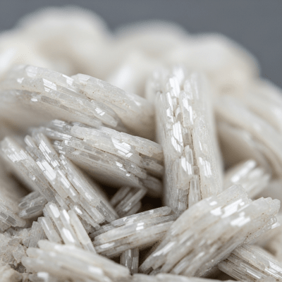 Macro shot of Kaolinite, of the taxonomy minerals, showing detailed crystal structure and surface texture