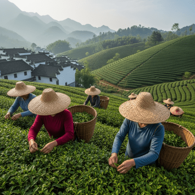 Environmental scene featuring Keemun Tea, part of the taxonomy teas