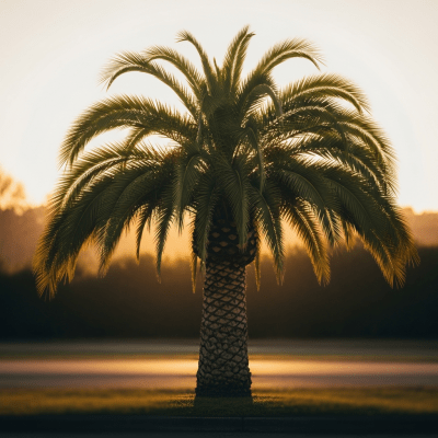Editorial-style image of a solitary Kentia Palm (palms) as a majestic centerpiece.