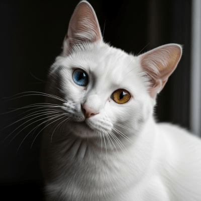 Editorial-style portrait of a Khao Manee from the taxonomy cats.