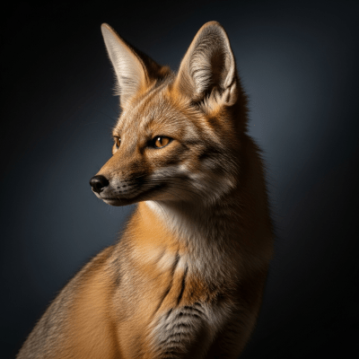 Editorial-style portrait of a Kit Fox, belonging to the taxonomy canines.