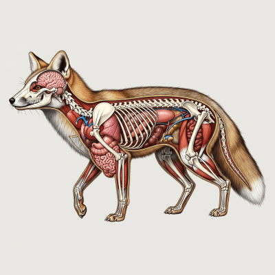 Detailed anatomical illustration of a Kit Fox