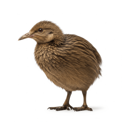 High quality studio photograph of a single Kiwi