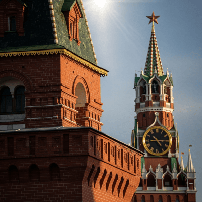 A close-up image focusing on unique architectural details of a Kremlin (Russian Castle/Fortress), from the castles taxonomy