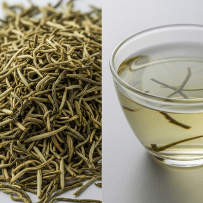 Cross-sectional close-up of a Kukicha