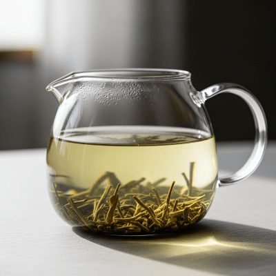 Editorial-style image of a brewed Kukicha tea, part of the taxonomy teas