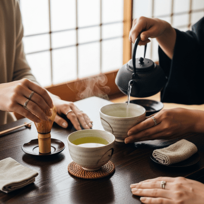 Image showing Kukicha prepared and served in its typical cultural context