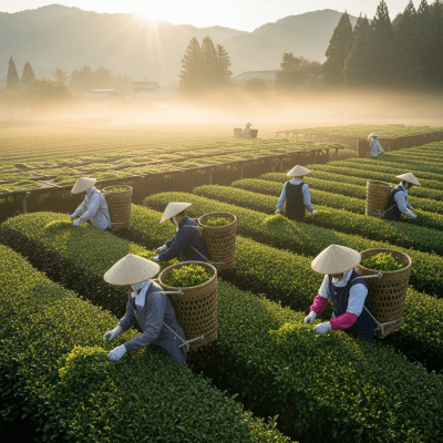 Environmental scene featuring Kukicha, part of the taxonomy teas