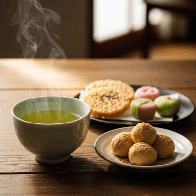 Still life image of a prepared cup of Kukicha