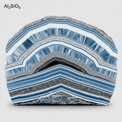 Cross-sectional illustration of Kyanite, of the taxonomy minerals