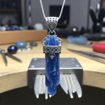 Depiction of Kyanite, as it is used or valued in human culture