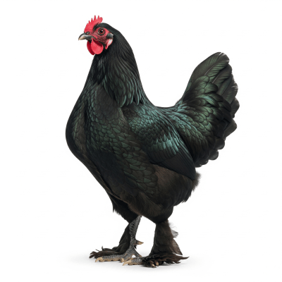 High quality studio photograph of a single Langshan from the chicken taxonomy
