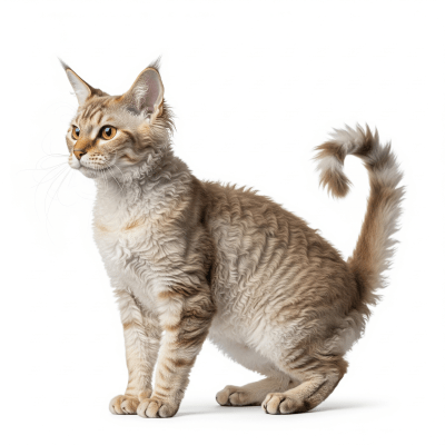 High resolution studio photograph of a LaPerm