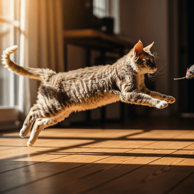 Action shot of a LaPerm