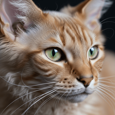 Close-up macro photograph of the face of a LaPerm
