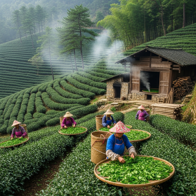Environmental scene featuring Lapsang Souchong, part of the taxonomy teas