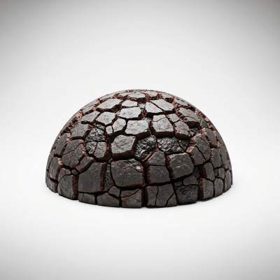 High quality studio photograph of a single Lava dome