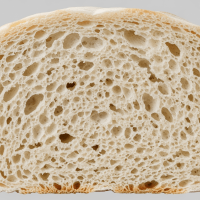 A close-up image of the interior of a sliced Lavash