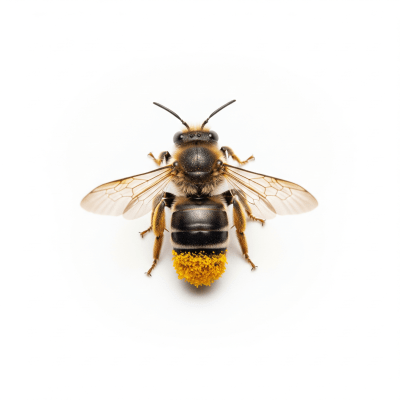 High quality studio photograph of a single Leafcutter Bee, belonging to the taxonomy insects