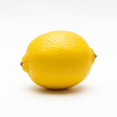 High quality studio photograph of a single Lemon from the fruits taxonomy