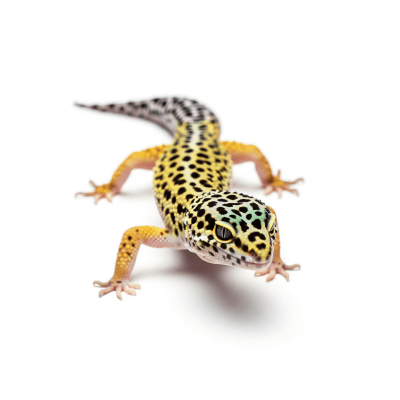 High quality studio photograph of a Leopard Gecko, part of the taxonomy lizards