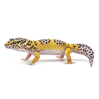 High quality studio photograph of a Leopard Gecko, belonging to the taxonomy reptiles