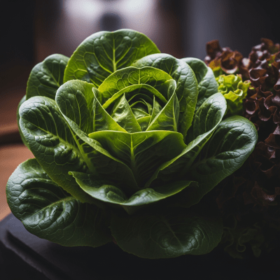 Editorial-style hero shot of a single Lettuce from the taxonomy vegetables.