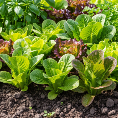Naturalistic image of a Lettuce in its typical growing environment, as found in nature or a cultivated garden