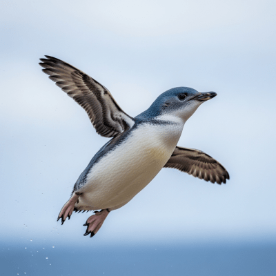 Action shot of a Little Penguin (birds) in flight