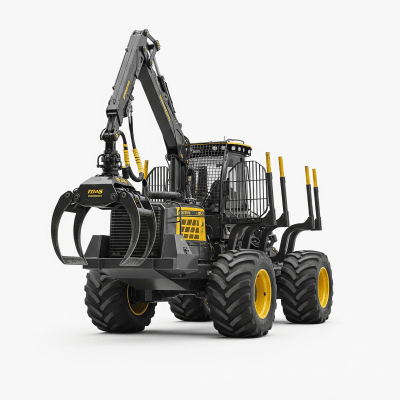 High quality studio photograph of a single Logging Tractor from the trucks taxonomy