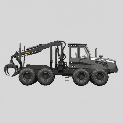 Clean side profile view of a Logging Tractor, part of the trucks