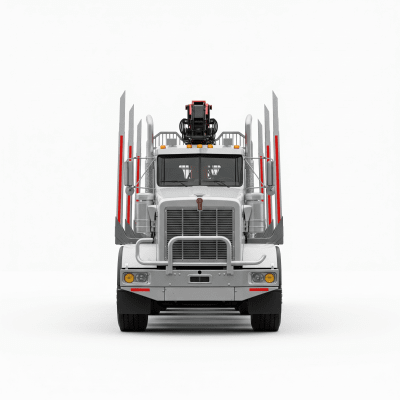 High quality studio photograph of a single Logging Truck from the trucks taxonomy