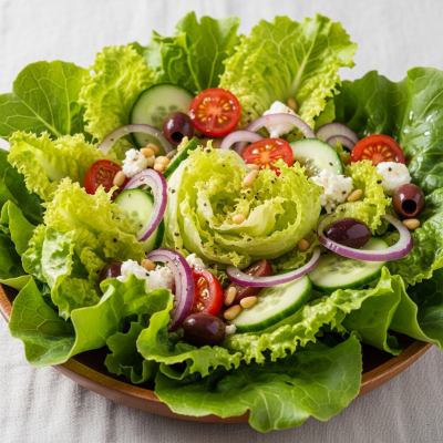Image showing Lollo Bionda Lettuce as part of a finished dish, such as a salad or sandwich