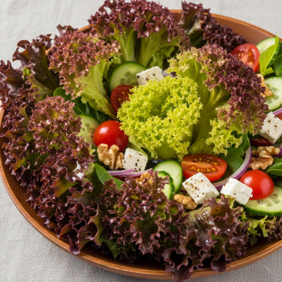 Image showing Lollo Rosso Lettuce as part of a finished dish, such as a salad or sandwich