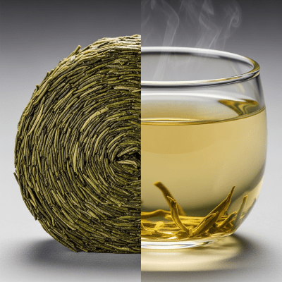 Cross-sectional close-up of a Longjing