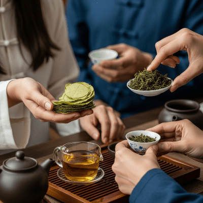 Image showing Longjing prepared and served in its typical cultural context
