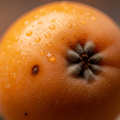 Macro shot capturing the surface texture and color details of the Loquat, within the fruits taxonomy