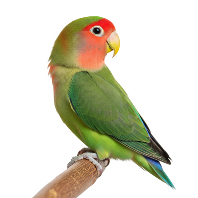 High quality studio photograph of a single Lovebird