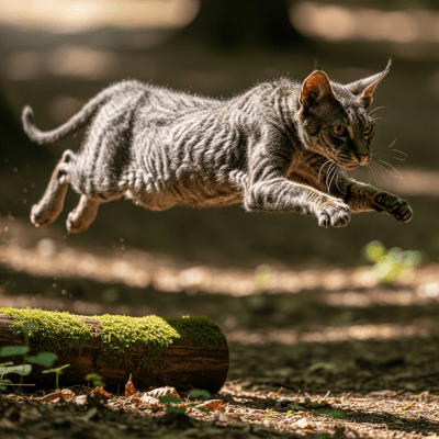 Action shot of a Lykoi