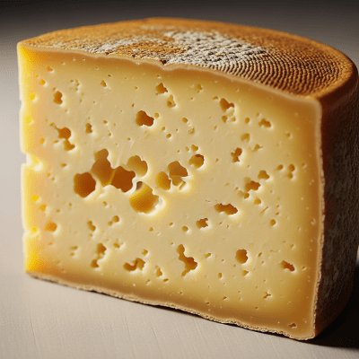 Close-up cross-sectional view of a Mahón, showing its internal texture and structure