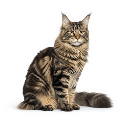 High resolution studio photograph of a Maine Coon
