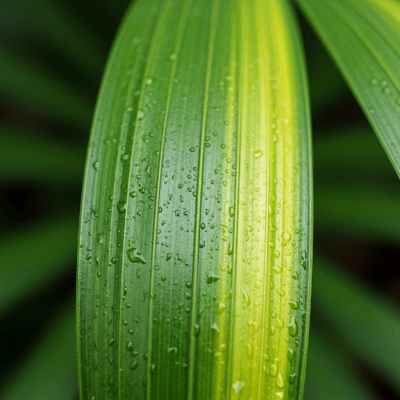 Close-up macro image of the leaf or fruit of a Majesty Palm