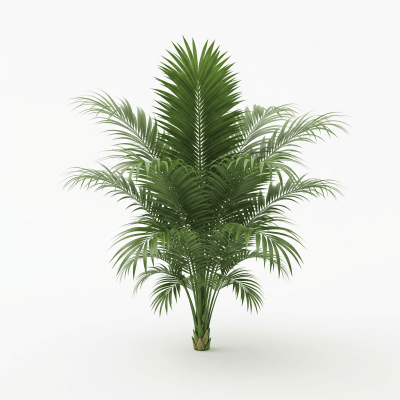 High quality studio photograph of a single Majesty Palm
